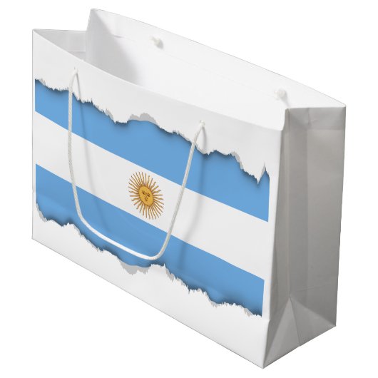 Grand Sac Cadeau Drapeau traditionnel de l'Argentine (Devant Angle)