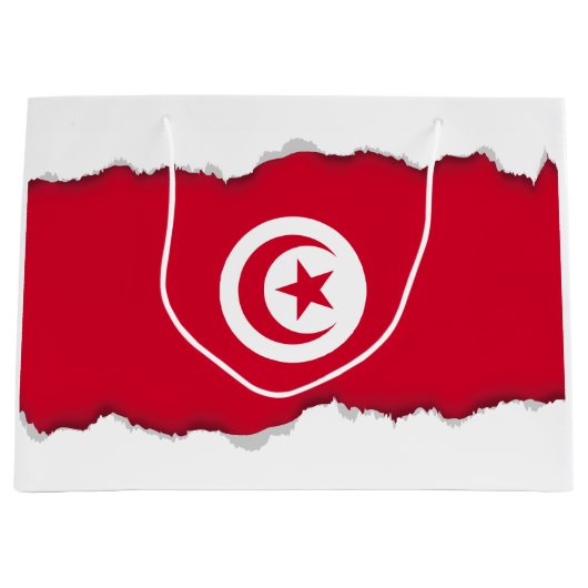 Grand Sac Cadeau Drapeau tunisien (Devant)