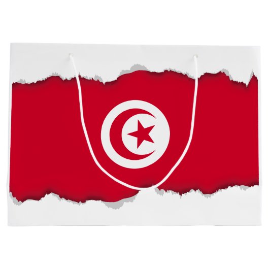 Grand Sac Cadeau Drapeau tunisien (Dos)