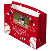 Grand Sac Cadeau Drapeaux de baseball Ball Bunting Red Photo Annive (Dos Angle)