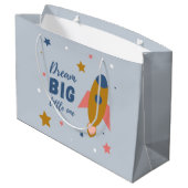 Grand Sac Cadeau Dream Big Little One Cute Cartoon Space Rocket (Dos Angle)
