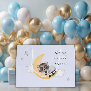 Grand Sac Cadeau Dreamy Over the Moon Raccoon Boy Baby shower