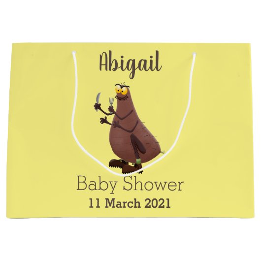 Grand Sac Cadeau Drôle affamé pulette affamée dessin animé (Devant)