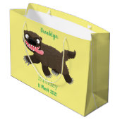 Grand Sac Cadeau Drôle animal avide de carcajou (Dos Angle)