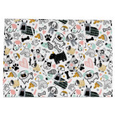 Grand Sac Cadeau Drôle chien doodle enfant sans couture motif (Dos)