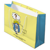 Grand Sac Cadeau Drôle Christian Noël mignon Mouton Dessin (Devant Angle)