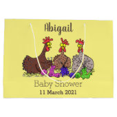 Grand Sac Cadeau Drôle dessin animé de poulets de tricot (Dos)