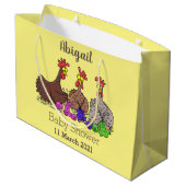 Grand Sac Cadeau Drôle dessin animé de poulets de tricot (Dos Angle)