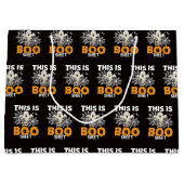 Grand Sac Cadeau Drôle Fantôme Feuille de Boo Halloween (Devant)