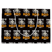 Grand Sac Cadeau Drôle Fantôme Feuille de Boo Halloween (Dos)
