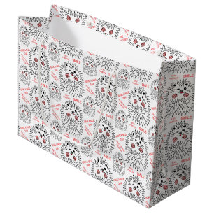 Grand Sac Cadeau Drôle Hérisson. Bonne Journée Personnalisable