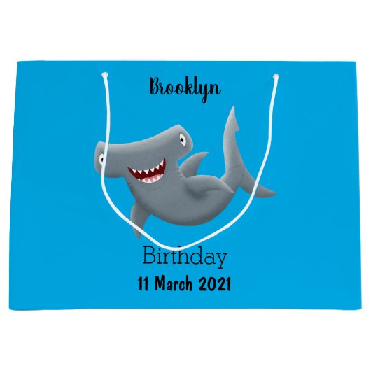 Grand Sac Cadeau Drôle mignon requin marteau dessin animé (Devant)