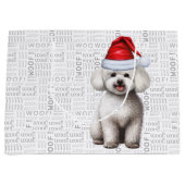 Grand Sac Cadeau Drôle Noël Bichon Frise Chien (Devant)
