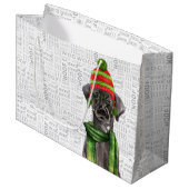 Grand Sac Cadeau Drôle Noël Black Labrador Chien (Devant Angle)