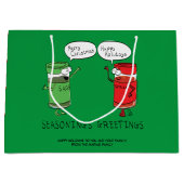 Grand Sac Cadeau Drôle Noël Cartoon Cuisines épices (Devant)