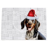 Grand Sac Cadeau Drôle Noël Chien Bluetick Coonhound Holiday (Devant)