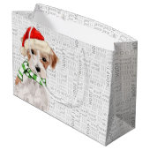 Grand Sac Cadeau Drôle Noël Jack Russell Terrier Chien (Dos Angle)