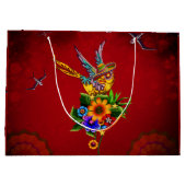 Grand Sac Cadeau Drôle oiseau crânien (Dos)