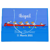 Grand Sac Cadeau Drôle pélicans rameurs dessin animé (Devant)