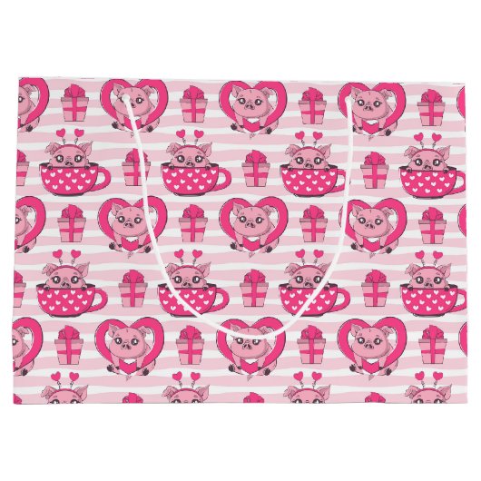 Grand Sac Cadeau Drôle Pun d'amour de porc (Dos)