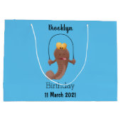 Grand Sac Cadeau Drôle sauter boudskipper poisson dessin animé (Dos)