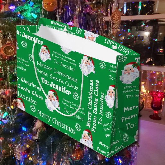 Grand Sac Cadeau Du Père Noël Ajouter le nom de l'enfant Noël
