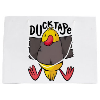 Grand Sac Cadeau Ducktape Funny Kawaii Duck Wrapped in Tape 