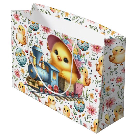 Grand Sac Cadeau Easter Train Chick Gift Bag (Dos Angle)
