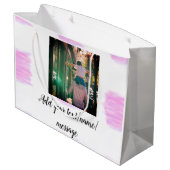 Grand Sac Cadeau Eau aquarelle rose violet père fils papa ajouter u (Dos Angle)