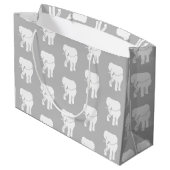 Grand Sac Cadeau Échange Cadeau Eléphant Blanc Cute Jeu de Noël (Dos Angle)
