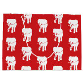 Grand Sac Cadeau Échange de cadeaux d'Eléphant Blanc Cute (Dos)