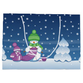 Grand Sac Cadeau Écharpe Tricot Snowman (Dos)