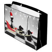 Grand Sac Cadeau Échecs Père Noël et rennes Noël (Dos Angle)