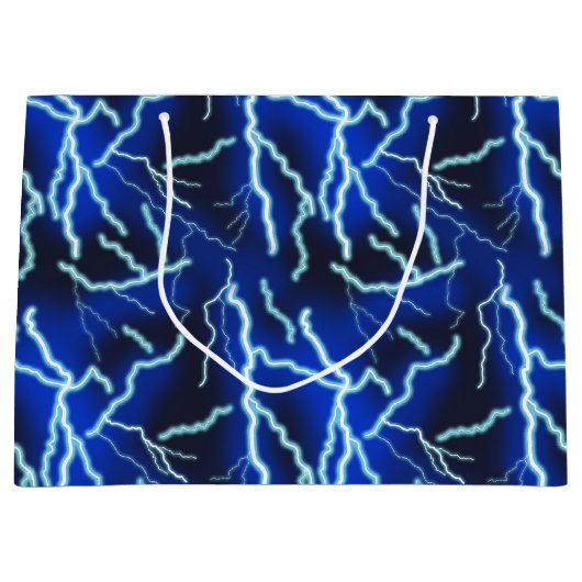 Grand Sac Cadeau Éclair Électricité Tonnerre Ciel nocturne (Devant)