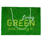 Grand Sac Cadeau Eco Friendly Living Green (Dos)