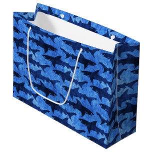 Grand Sac Cadeau École des requins en mer bleue profonde nautique