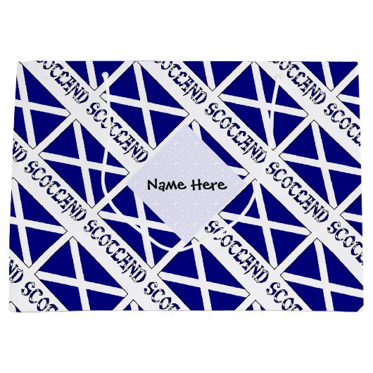 Grand Sac Cadeau Ecosse Drapeau écossais Carrelage personnalisation (Devant)