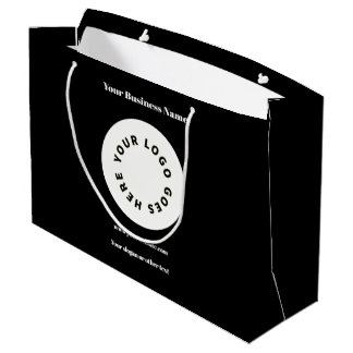 Grand Sac Cadeau Écran noir moderne Ajoutez votre logo