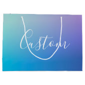 Grand Sac Cadeau Écriture de script modifiable moderne | Ombre colo (Dos)