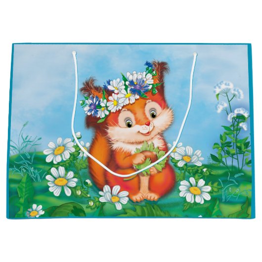 Grand Sac Cadeau Écureuil (Devant)