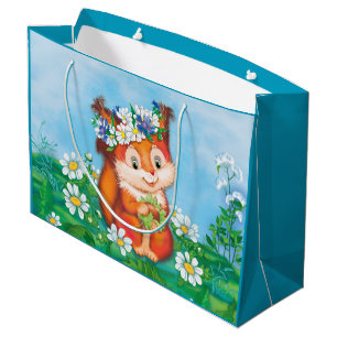 Grand Sac Cadeau Écureuil