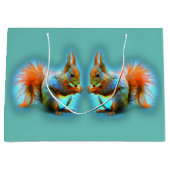 Grand Sac Cadeau Écureuil au style moderne (Devant)