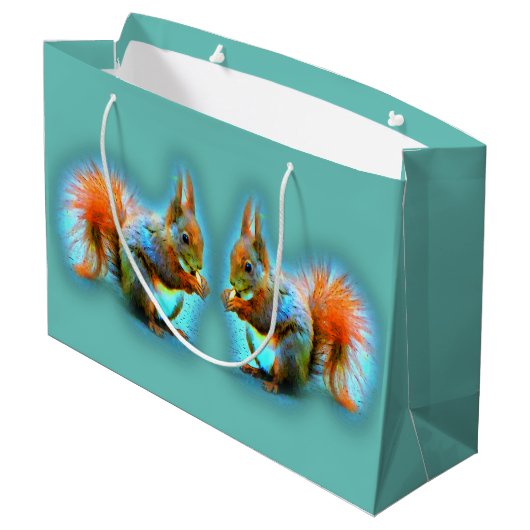 Grand Sac Cadeau Écureuil au style moderne (Dos Angle)