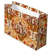 Grand Sac Cadeau Écureuil d'automne sur blanc (Devant Angle)