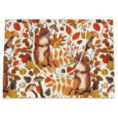 Grand Sac Cadeau Écureuils d'automne et flore automnale sur le blan (Devant)
