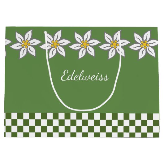 Grand sac cadeau Edelweiss vert (Devant)