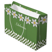 Grand sac cadeau Edelweiss vert (Devant Angle)