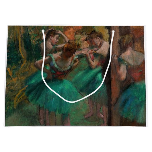 Grand Sac Cadeau Edgar Degas - Danseurs, rose et vert (Devant)