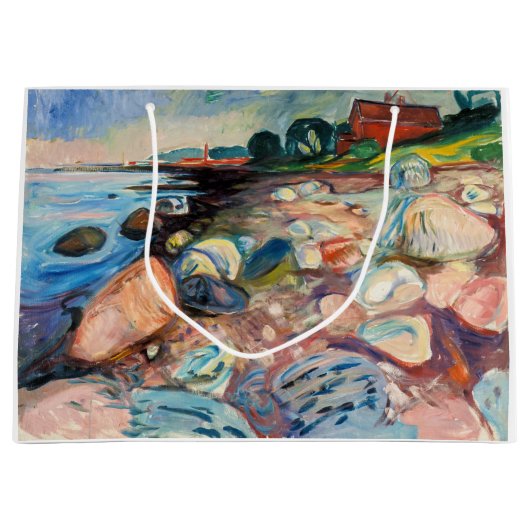 Grand Sac Cadeau Edvard Munch - Rive avec Maison Rouge (Devant)