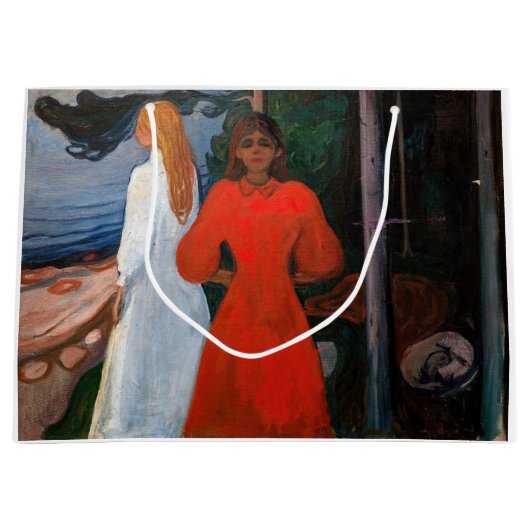 Grand Sac Cadeau Edvard Munch - Rouge et Blanc (Devant)